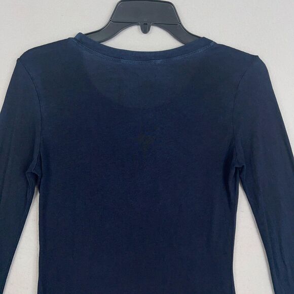 Cotton Citizen Shirt Womens XS Navy Blue Marbella Long Sleeve Minimal Basic USA - Picture 8 of 14
